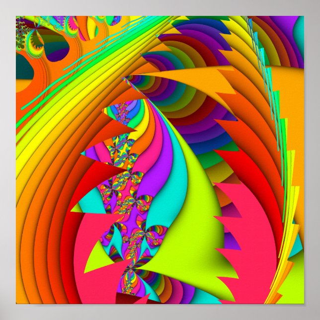 Colour Me Bright #3 Fractal Poster (Front)