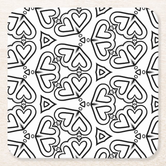 colour me butterfly hearts coaster (Front)