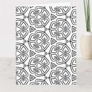 colour me butterfly hearts greeting card