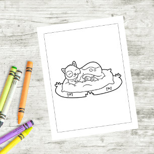 Colour Me Cat Sleeping   Kids Activity Cards