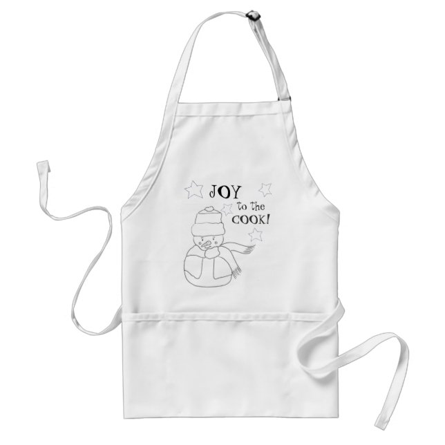 Colour-Me Christmas  SNOWMAN apron JOY TO THE COOK (Front)