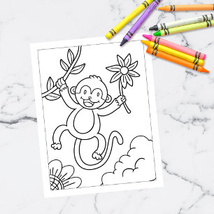 Colour Me Cute Monkey   Kids Activity Cards