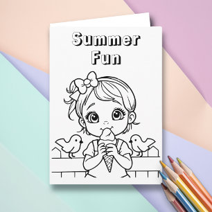 Colour Me   Cute Personalized Kid's  Birthday Card