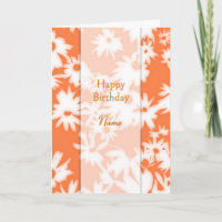 Colour Me Daisies Mandarin Orange Birthday Card