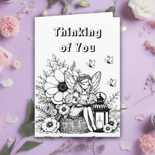 Colour Me Fairies and Fairytales Thinking of You Card
