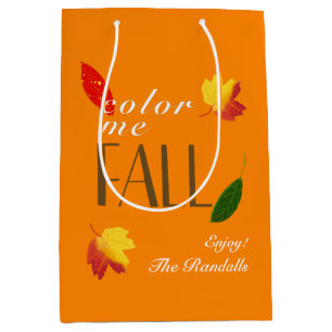 Colour Me Fall Personalized  Medium Gift Bag