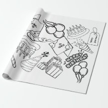 Colour Me - Happy Birthday Wrapping Paper
