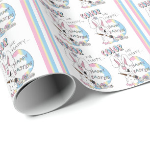 Colour Me Happy Easter Bunny Wrapping Paper