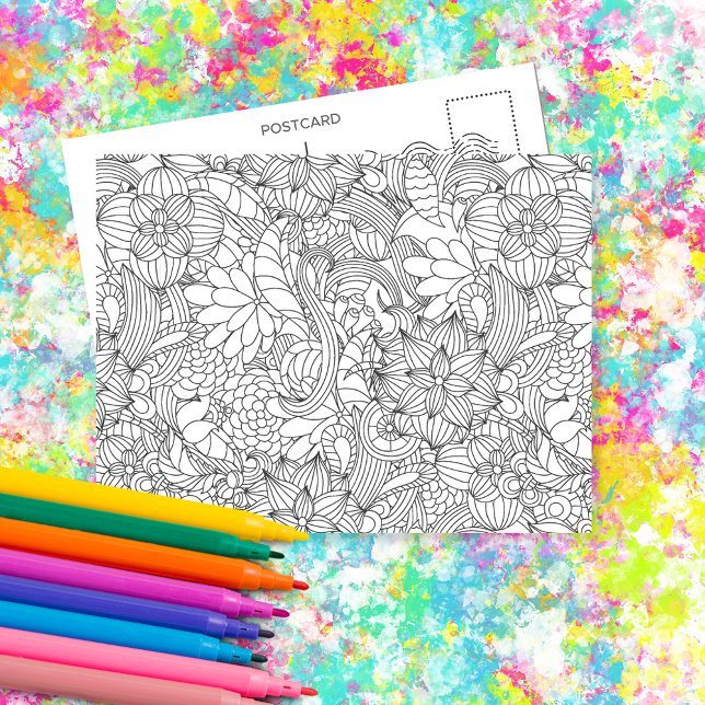 Colour Me In B4 Giving Botanical•Custom Postcard (Creator Uploaded)