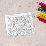 Colour Me In B4 Giving Posey•Custom Postcard<br><div class="desc">Designed with a posey,  floral pattern,  black,  lined art.  Send them your colorized artwork as a gift.  Also,  customize the back before giving them!</div>