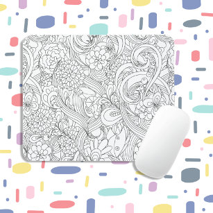 Colour Me In•Camellia Flower Pattern Mouse Pad