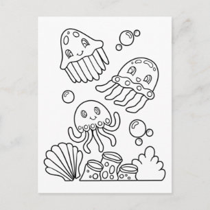 Colour Me Jellyfish Kids Activity Cards