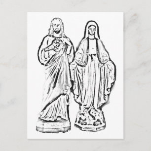 Colour Me! Jesus & Mary Postcard
