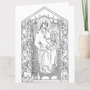 colour me mary and jesus greeting card