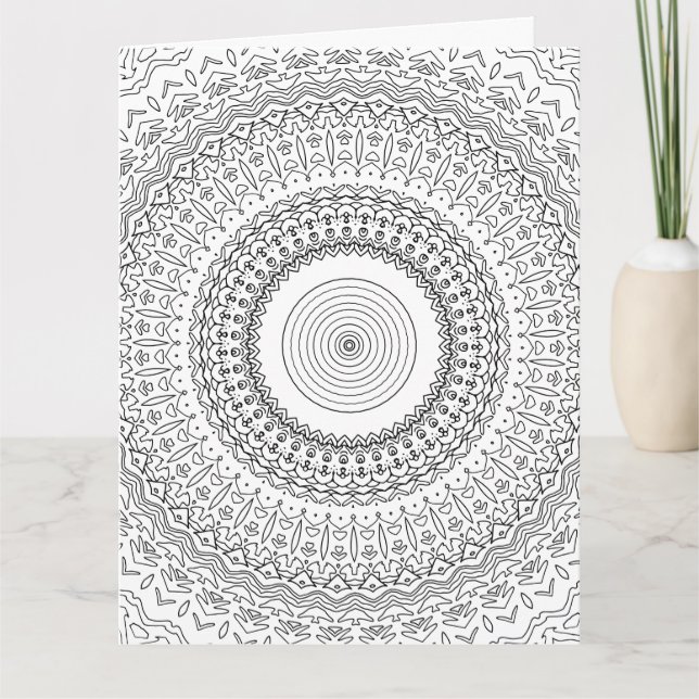 colour me meditation doodle greeting card (Front)