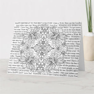 Colour Me, Mom's Birthday Dragonflies and Flowers Card