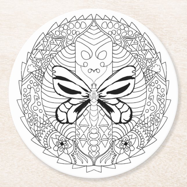 colour me nature butterfly coaster (Front)