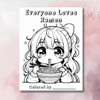 Colour Me Page | Anime Girl Eating Ramen