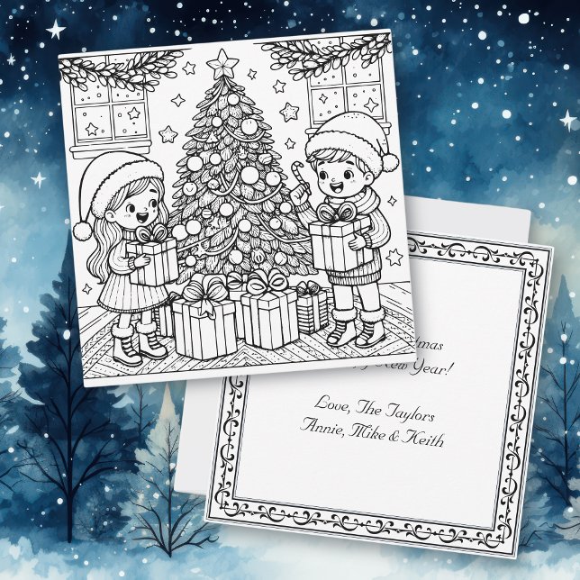 Colour Me Page | Christmas Morning Card (Creator Uploaded)