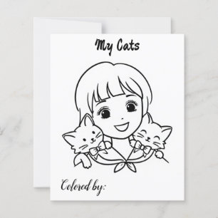 Colour Me Page for Kids   Anime my  cats