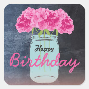 Colour me Pink Birthday Bouquet Stickers