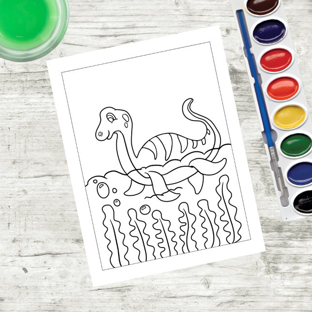 Colour Me Plesiosaur Dinosaur | Kids Activity Card (Creator Uploaded)