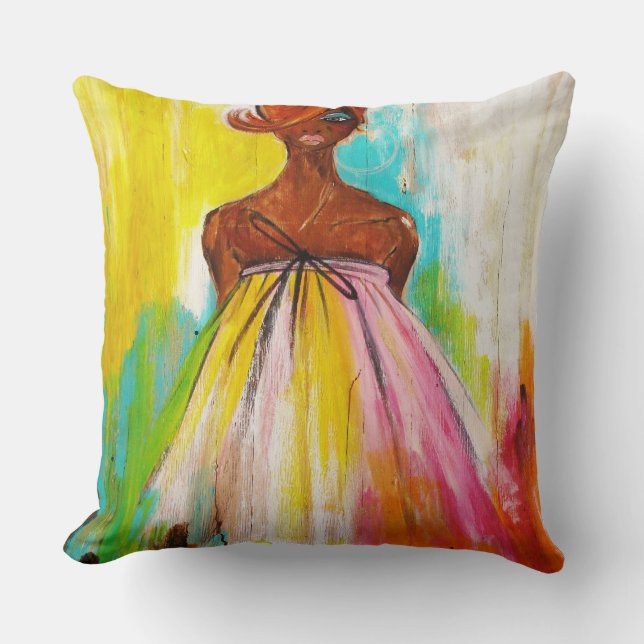 Colour Me Pretty Throw Pillow (Front)