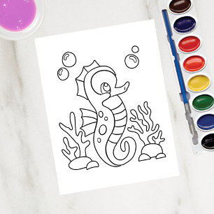 Colour Me Seahorse   Kids Activity Cards