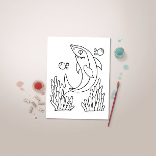 Colour Me Shark   Kids Activity Cards