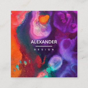 Colour Meditation   Abstract Watercolor Art Square Business Card