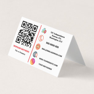 Colour Minimalist Professional Company Logo QR Cod Business Card