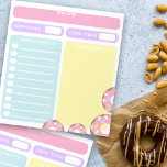 Colour Modifiable Blank Sheet Pastry Cooking Recip Notepad<br><div class="desc">This personalized notebook is your ultimate companion for recording your favourite recipes. The notebook features a delightful design with blank areas in four charming pastel colours. Accompanied by illustrations of a delectable pink glazed doughnut with sprinkles, you can easily customize them to suit your preferences. Moreover, the text within the...</div>
