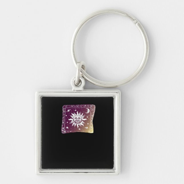 Colour Moon Boho Whimsigothic Gothic Witchy Witch  Keychain (Front)