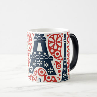 Colour Morphing Paris Folk Floral Mug