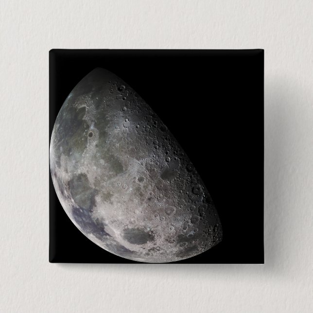 Colour mosaic of the Earth's moon 2 Inch Square Button (Front)