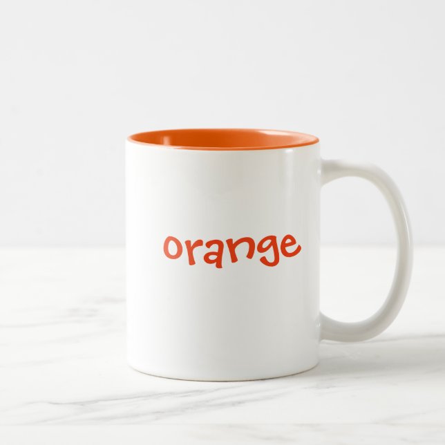 Colour mug set: orange, matching orange interior (Right)