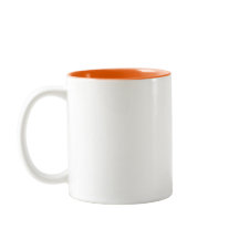 Colour mug set: orange, matching orange interior
