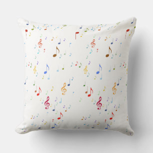 colour musical notes pattern decor idea throw pillow