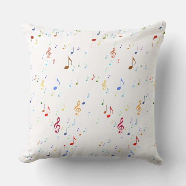 colour musical notes pattern decor idea throw pillow (Front)