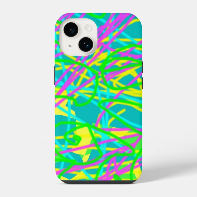 Colour My Dreams Scribble Pattern Expressive Artsy iPhone Case (Back)