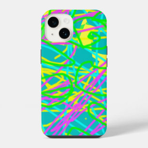 Colour My Dreams Scribble Pattern Expressive Artsy iPhone 14 Case