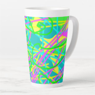 Colour My Dreams Scribble Pattern Expressive Artsy Latte Mug