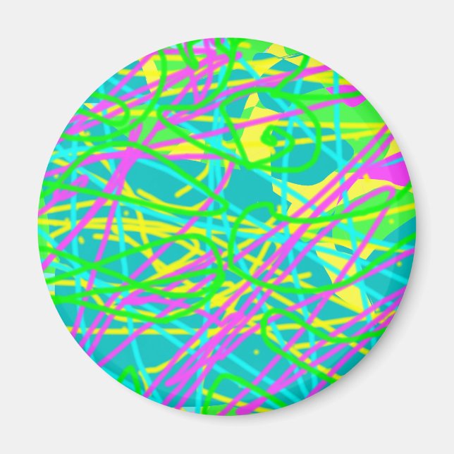 Colour My Dreams Scribble Pattern Expressive Artsy Magnet (Front)