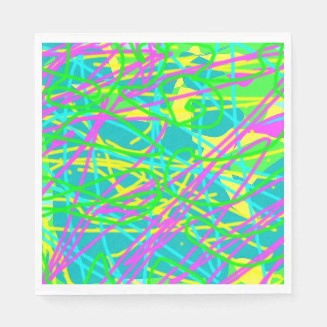 Colour My Dreams Scribble Pattern Expressive Artsy Napkin (Front)