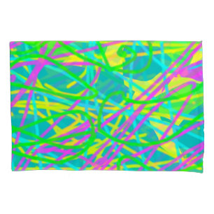 Colour My Dreams Scribble Pattern Expressive Artsy Pillowcase