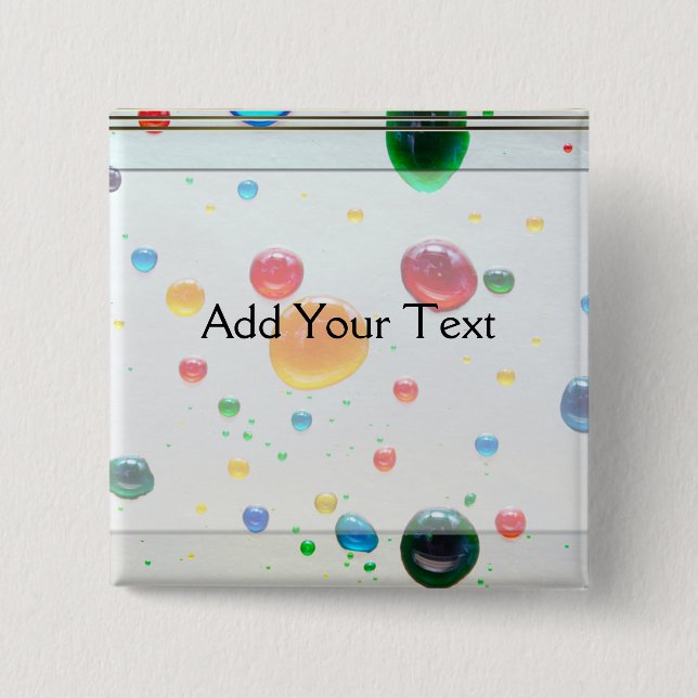 Colour My World Bright Paint Drops 2 Inch Square Button (Front)