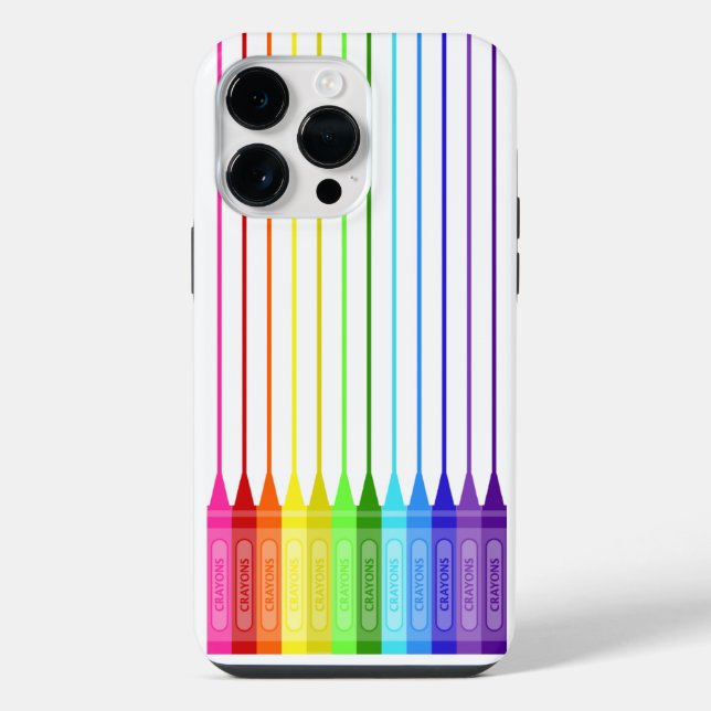 Colour My World Rainbow Crayons iPhone Case (Back)