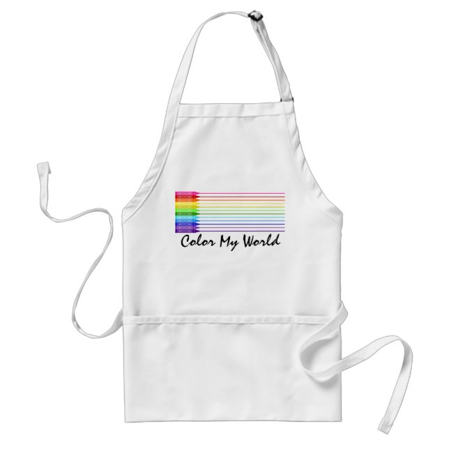 Colour My World Rainbow Crayons Standard Apron (Front)
