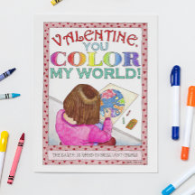Colour My World Valentine Post Card