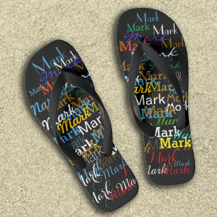 Colour Names Repeated   Personalized Pattern Flip Flops